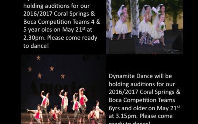 Dynamite Dance is holding Auditions for our 2016/17 Compettition Season